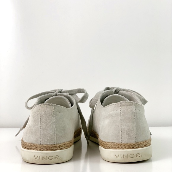 Vince Jadon Espadrille Sneaker Size 9 Gray Suede Jute - Picture 8 of 11